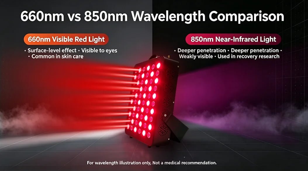 660nm vs 850nm wavelength comparison